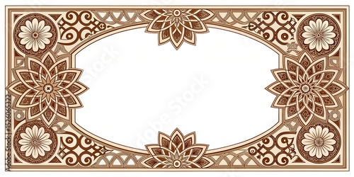 black and white floral ornament frame and Eslimi Tazhib Iranian Art Design Text Box Text Input Area Floral Vector Old Vintage Art