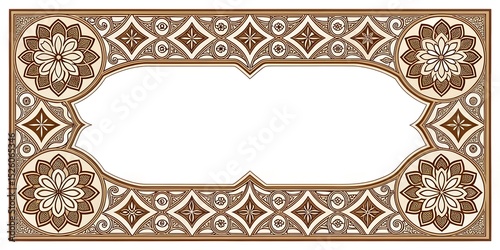 black and white floral ornament frame and Eslimi Tazhib Iranian Art Design Text Box Text Input Area Floral Vector Old Vintage Art