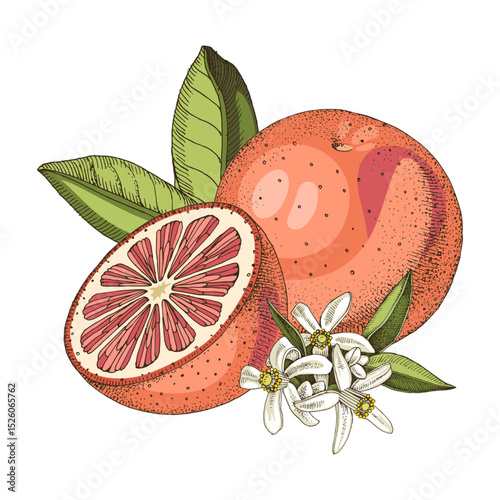 Grapefruits hand drawn vector illustration