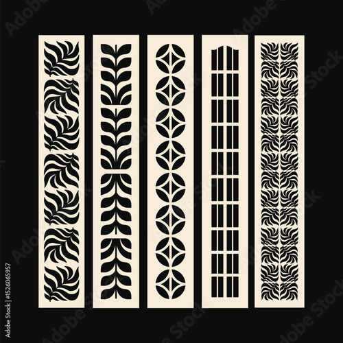 CNC Laser cutting panels template. Decorative die-cut pattern