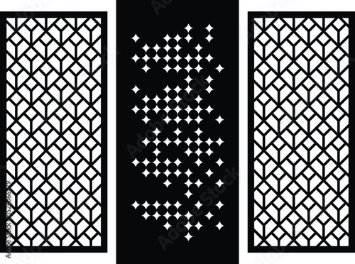 Laser and cnc cutting panels template. Decorative die cut pattern