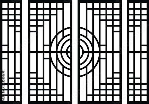 Laser and cnc cutting panels template. Decorative die cut pattern