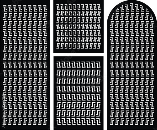 Laser and cnc cutting panels template. Decorative die cut pattern