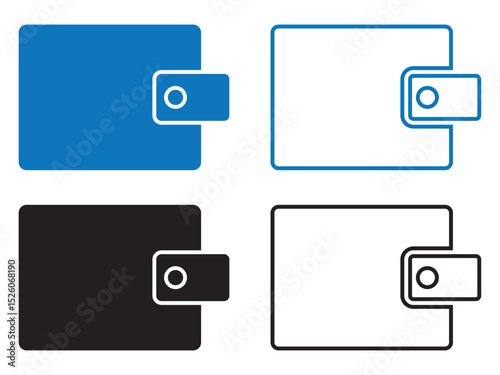 Wallet icon set. wallet vector icon. Wallet icon set. Black and linear. Vector EPS 10