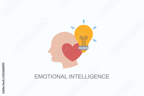 Emotional Intelligence Icon Or Logo Isolated Vector Illustration