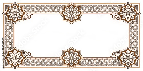 black and white floral ornament frame and Eslimi Tazhib Iranian Art Design Text Box Text Input Area Floral Vector Old Vintage Art