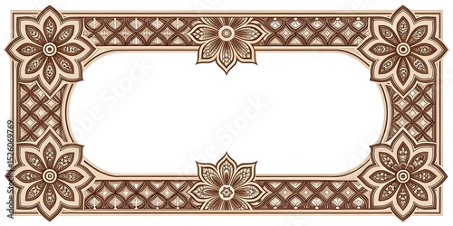 black and white floral ornament frame and Eslimi Tazhib Iranian Art Design Text Box Text Input Area Floral Vector Old Vintage Art