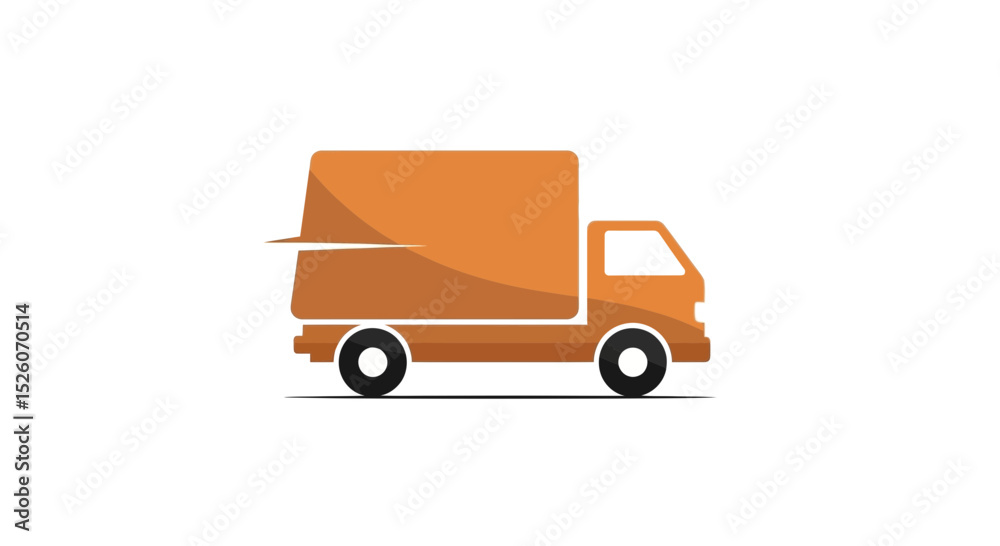 Abstract Orange Delivery Truck Icon, Fast Cargo Transportation, Logistics Symbol, Minimalist Style Graphic Abstract Orange Delivery Truck Icon, Fast Cargo Transportation, Logistics Symbol, Minimalist Style Graphic