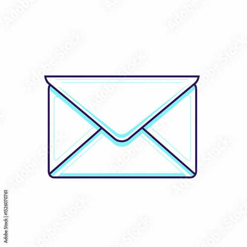 Abstract Envelope Icon: Minimalist Modern Email Symbol, Communication Concept, Digital Design Element