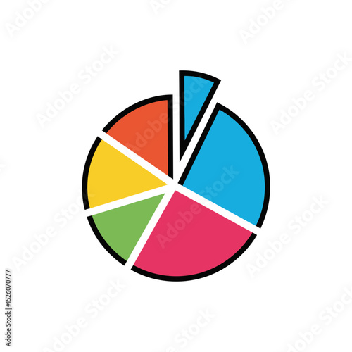 Colorful Segmented Circle Chart, Data Visualization, Infographic Element, Business Analytics, Modern Abstract Design