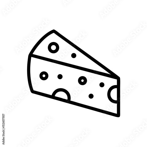 Cheese wedge icon. Simple cheese wedge illustration for food packaging design. This cheese wedge graphic is perfect for dairy product labels, cheese shop advertisements, and restaurant menus.