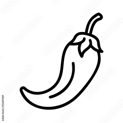 Spicy chili pepper illustration. Chili pepper graphic design element for food packaging, recipe books, and culinary websites.