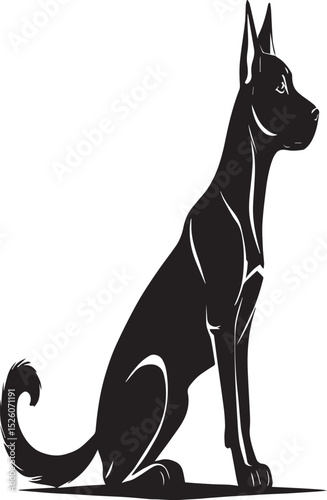 Elegant Great Dane or Doberman Pinscher Silhouette