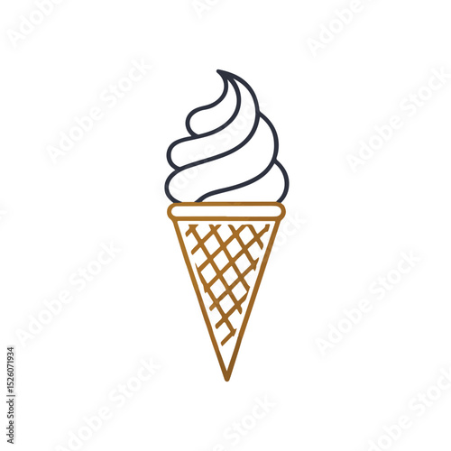 Modern Ice Cream Logo Design – Minimalist Vector Badge for Dessert Shops & Cafés Ice cream logo clipart set. Colorful cone ice cream icon clip art in pictogram style vector illustration color pastel 