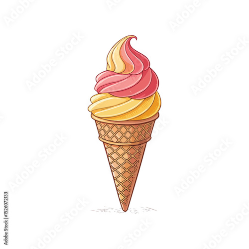 Modern Ice Cream Logo Design – Minimalist Vector Badge for Dessert Shops & Cafés Ice cream logo clipart set. Colorful cone ice cream icon clip art in pictogram style vector illustration color pastel 