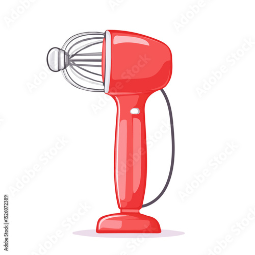 Hand Mixer vector 2D flat illustration, isolated on a white background.
