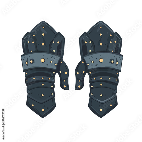 2D flat vector illustration of Hand Guards, isolated on a white background.