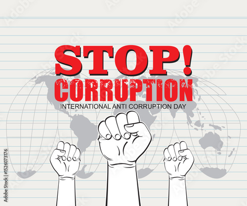 International anti-corruption day, 9 december, banner poster anti corruption , vector illustration 