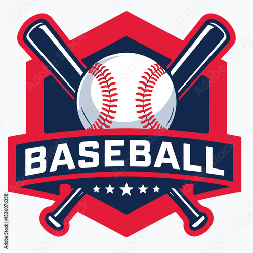 Baseball Logo with Bats and Ball – Sports Emblem Vector Design