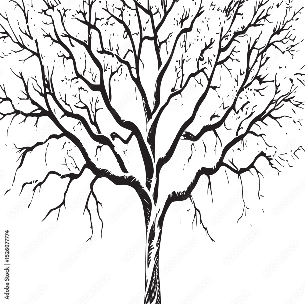 Fototapeta premium Intricate Bare Tree Silhouette