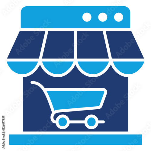 Web Store Flat Blue Icon