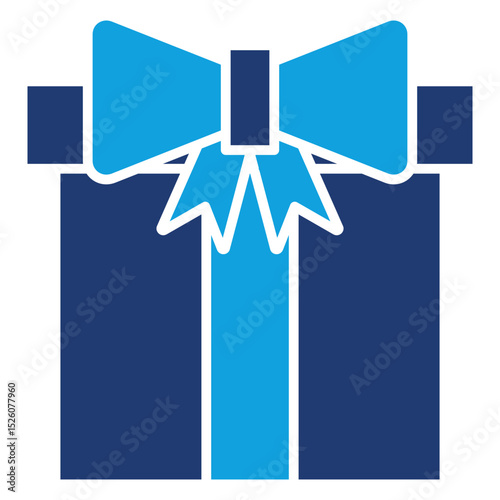 Gift Flat Blue Icon