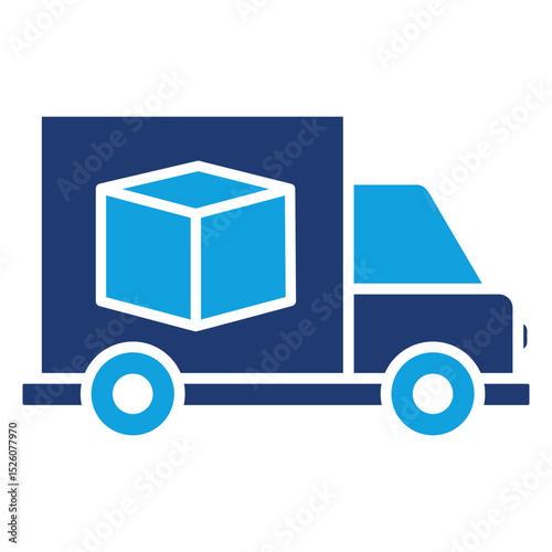 Delivery Truck Flat Blue Icon