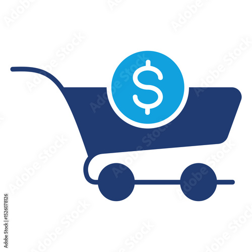 Online Shopping Flat Blue Icon