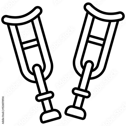 Crutches Line Icon
