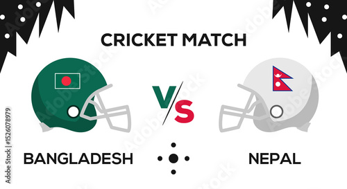 Bangladesh versus nepal cricket match illustration for sports competition