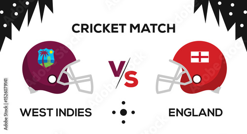 West indies versus england cricket match vector illustration design art