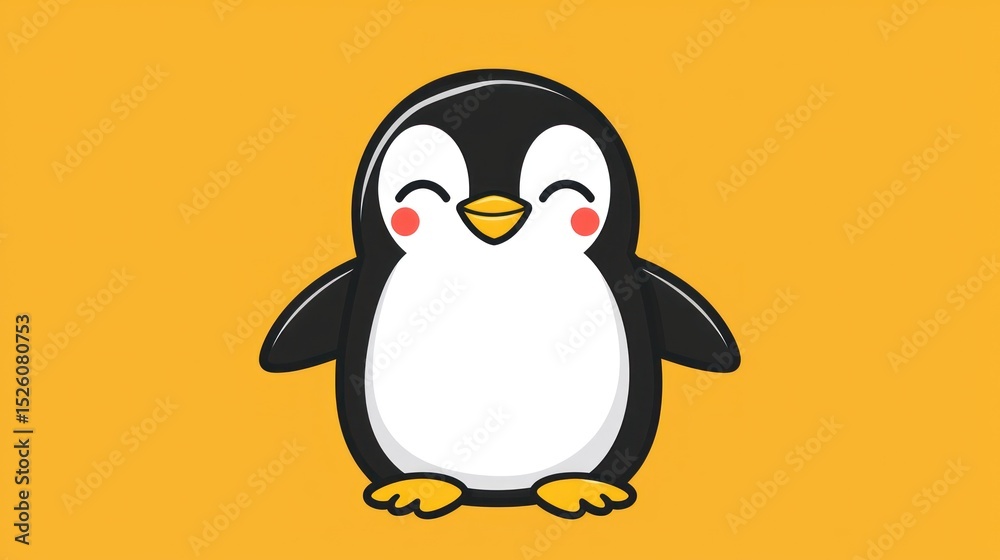 Naklejka premium Cute cartoon penguin illustration (11)