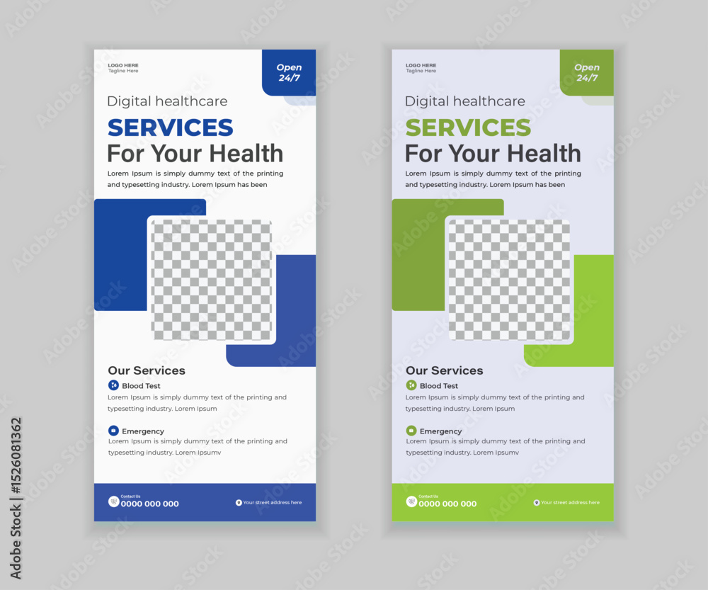 Obraz premium Minimalist Medical Roll-Up Banner and DL Flyer Design for Doctor Services