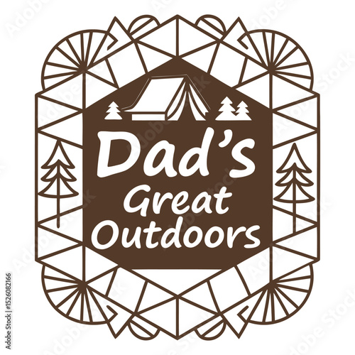 "Dad's Great Outdoors" Geometric Framed T-Shirt Design