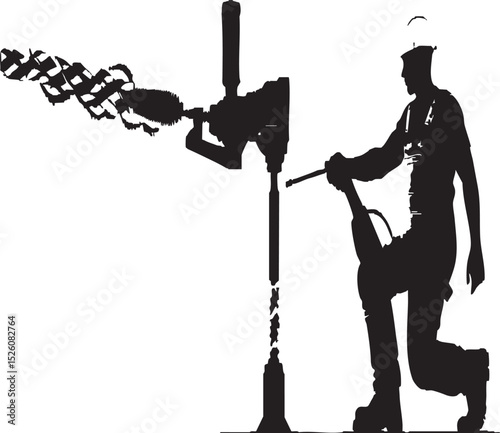 Drill Operator Silhouette