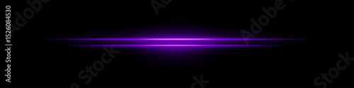 Pink sci-fi beam. Two horizontal glowing lines with central bright core and radial fade. Dark background gives tech feel. Suitable for energy, laser, futuristic design.