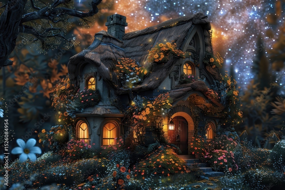 Fototapeta premium A whimsical and enchanting scene, inviting viewers into a world of fairytale magic.