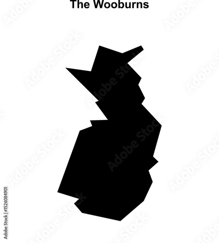 The Wooburns (England) blank outline map