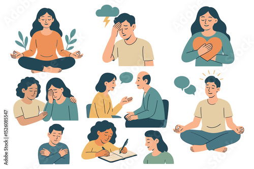 Diverse coping mechanisms individuals employ to navigate emotional distress and maintain mental wellbeing awareness