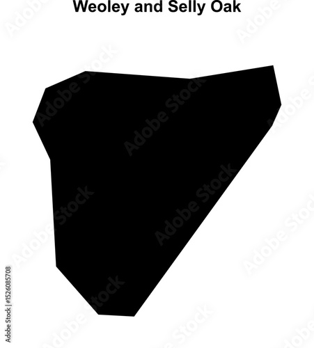 Weoley and Selly Oak (England) blank outline map