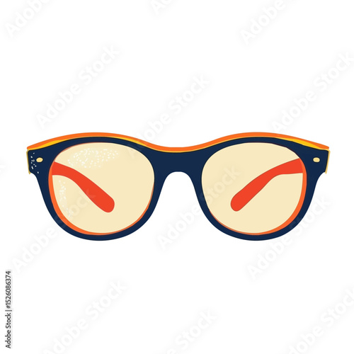 Glasses 2D flat vector illustration, isolated on a white background.