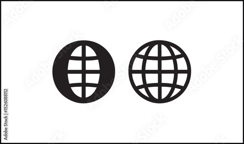 Globe vector outline and silhouette design