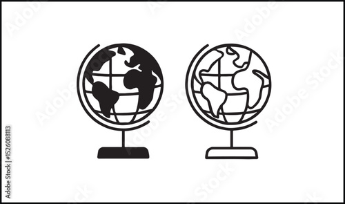 Globe vector outline and silhouette design