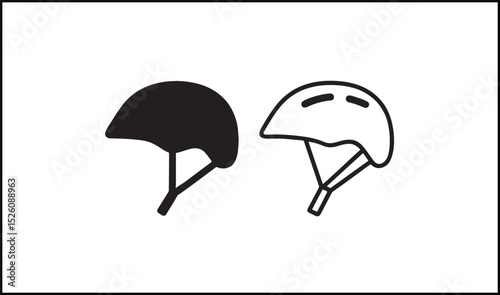 Helmet vector outline and silhouette design