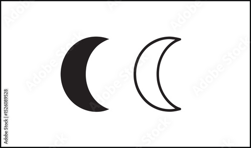 Moon vector outline and silhouette design