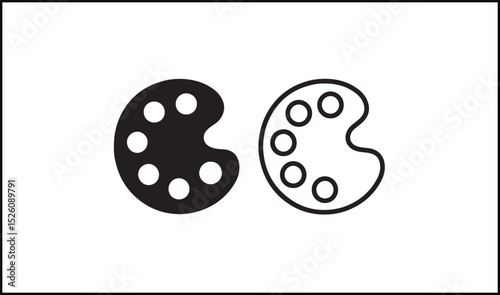 Palette vector outline and silhouette design