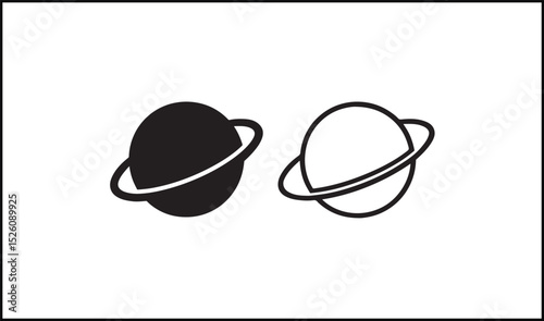Planet vector outline and silhouette design