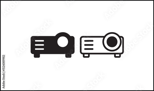 Projector vector outline and silhouette design