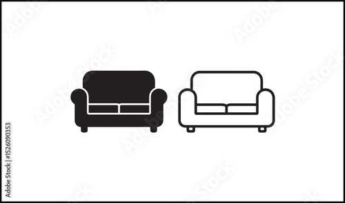 Sofa vector outline and silhouette design