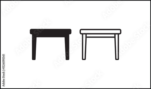 Table vector outline and silhouette design